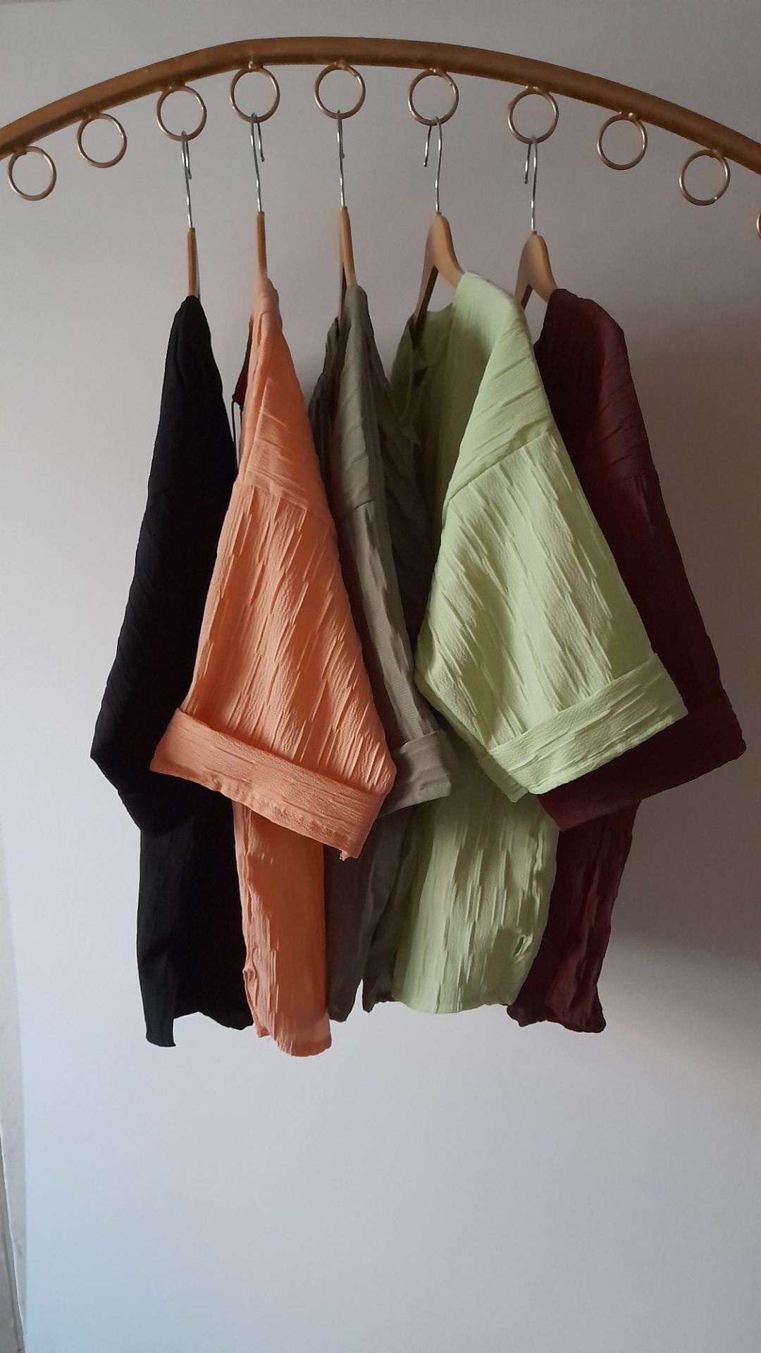 شومیزجلوبسته،یقه کوبایی ،آستین سه ربع